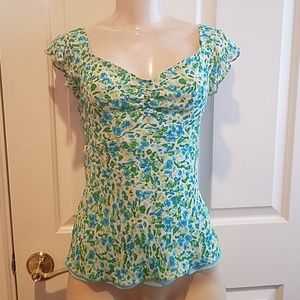 ANN TAYLOR BLUE GREEN TOP SIZE 2.